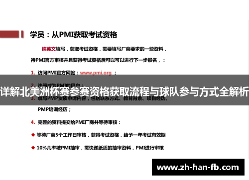 详解北美洲杯赛参赛资格获取流程与球队参与方式全解析